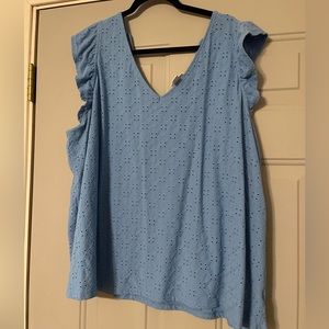 Sky Blue Double Lined V-Neck - Brand New